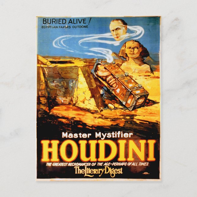 Master mystifier Houdini Rare Vintage Postcard (Front)