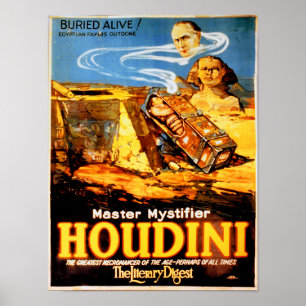 Master mystifier Houdini Rare Vintage Poster