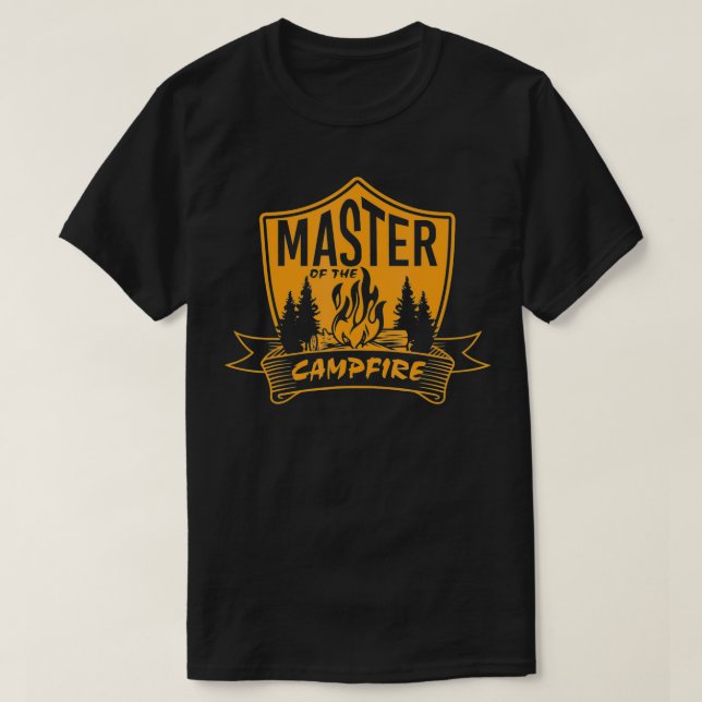 Master of Camp Fire Camping Travel  T-Shirt (Design Front)