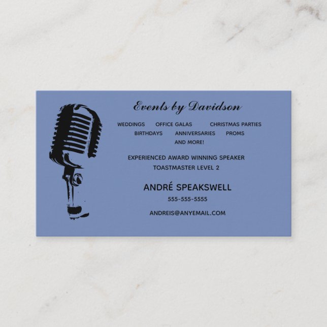 Master of Ceremonies Business Card (Front)