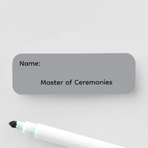 Master of Ceremonies Magnetic Button Name Tag