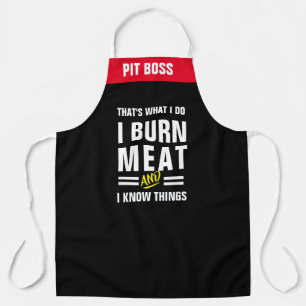Master Of Disaster - I Burn Meat Know Things Chef Apron