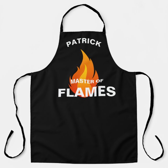 Master Of Flames Dad Apron - Funny Fathers Day Gif (Front)
