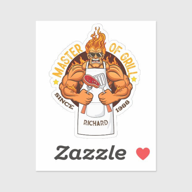 Master of Grill Fathers Day Gift BBQ Chef Dad (Sheet)