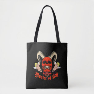 Master of Hell Gothic Skull and Cherubs Design Tote Bag