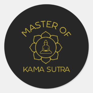 Master Of Kama Sutra Make Love Not War Yin Yang Ch Classic Round Sticker
