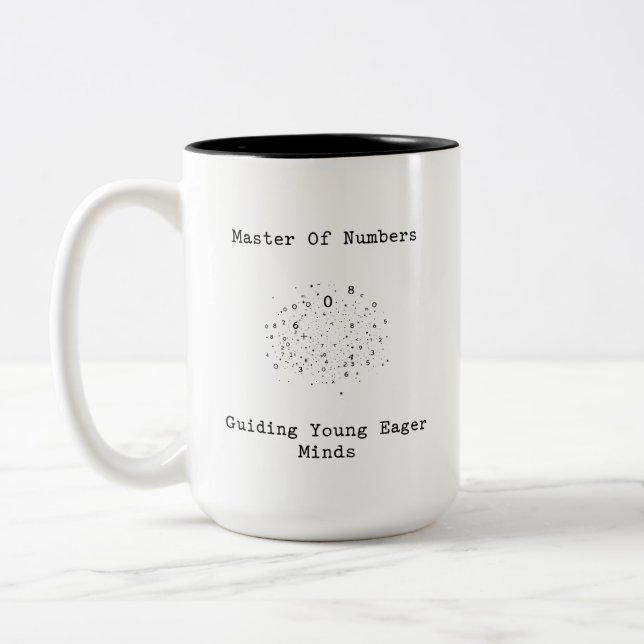 Master of Numbers Guiding Young Minds Design Two-Tone Coffee Mug (Left)