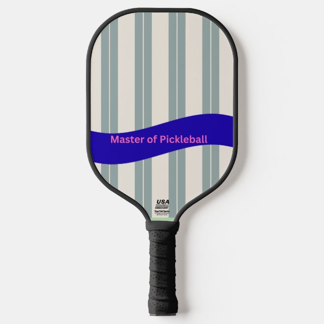 Master of Pickleball Paddle – Blue Wave Stripe  (Front)
