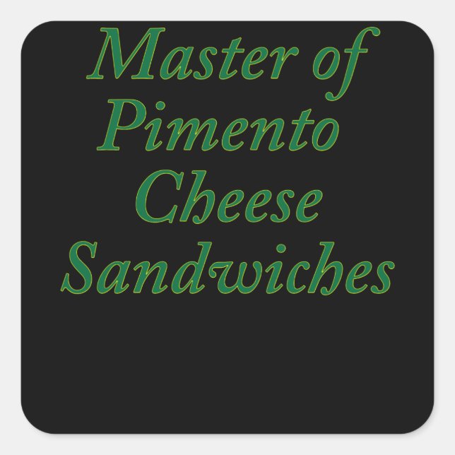 Master Of Pimento Cheese Sandwiches Funny Golf Square Sticker (Front)