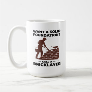 Master of Stacking Humorous Bricklayer Brick Mason Coffee Mug