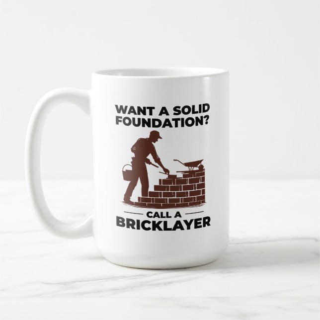 Master of Stacking Humourous Bricklayer Brick Maso Coffee Mug (Left)