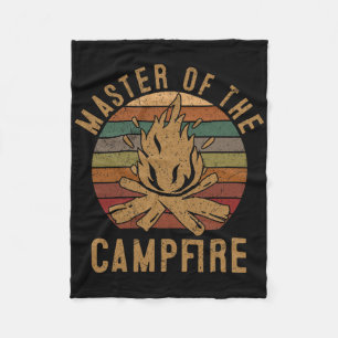 Master Of The Campfire Camping Lovers Gift Camper Fleece Blanket