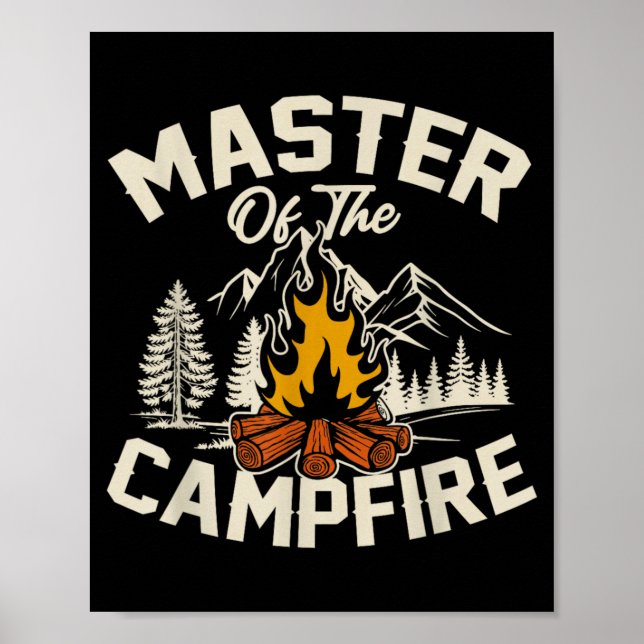 Master of The Campfire Campsite Lover Camp Camping Poster (Front)