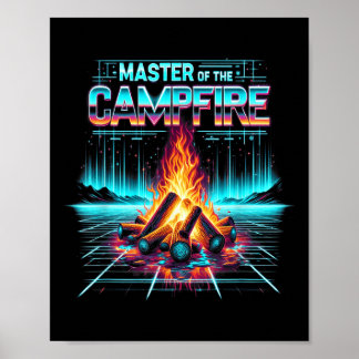 Master Of The Campfire Dad Men Camping Enthusiast  Poster