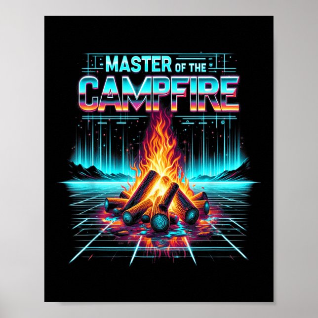 Master Of The Campfire Dad Men Camping Enthusiast  Poster (Front)