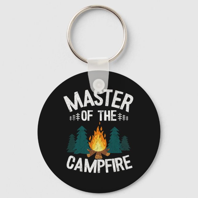 Master Of The Campfire Funny Camping Key Ring (Front)