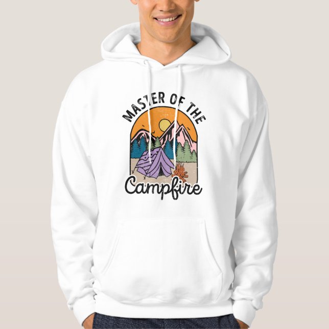Master Of The Campfire Funny Camping Vintage Hoodie (Front)