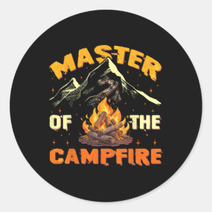 Master Of The Campfire Men Women Camping Funny Out Classic Round Sticker
