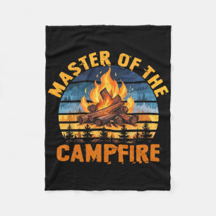 Master Of The Campfire Men Women Camping Funny Out Fleece Blanket