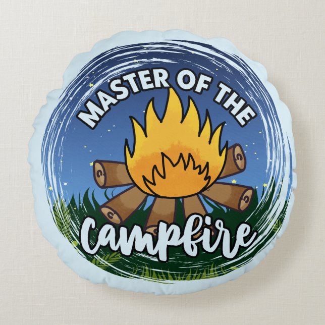 Master of the Campfire Round Cushion (Front)