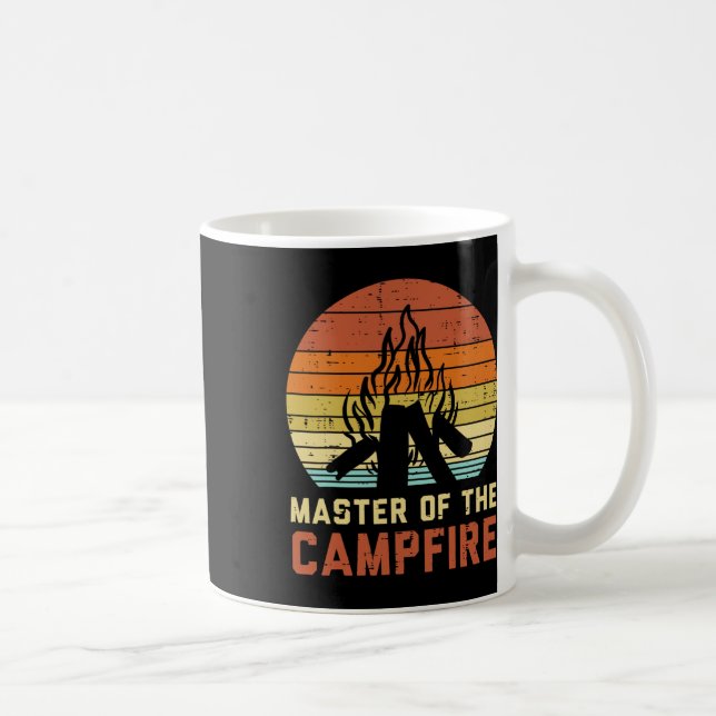 Master Of The Campfire Sunset Retro Bonfire Campin Coffee Mug (Right)