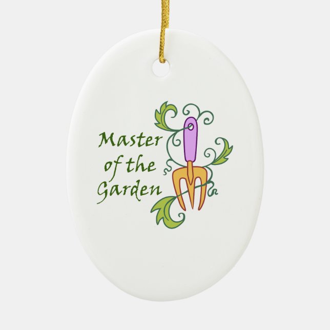 MASTER OF THE GARDEN CERAMIC TREE DECORATION (Front)