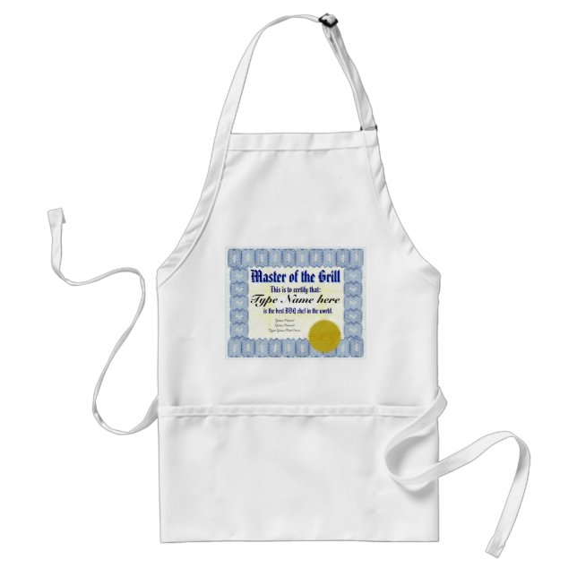 Master of the Grill BBQ Chef Certificate Apron (Front)