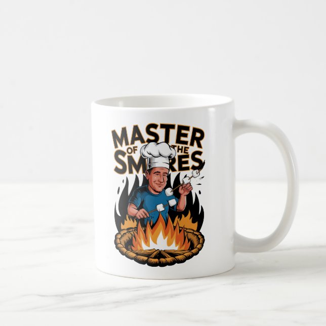 Master of the S’mores Campfire Cooking Design Coffee Mug (Right)