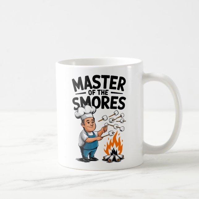 Master of the S’mores Funny Campfire Design Coffee Mug (Right)