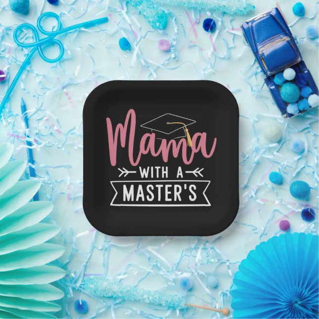 Master’s Degree Mama MBA Masters Degree Graduation Paper Plate (Party)