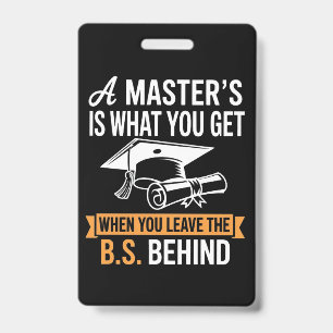 Master’s Degree MBA Masters Degree Graduation ID Badge