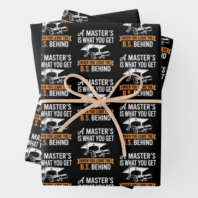 Master’s Degree MBA Masters Degree Graduation  Wrapping Paper Sheet (In situ)