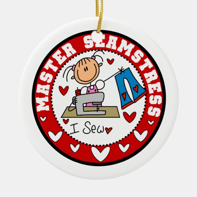 Master Seamstress Ceramic Ornament (Front)