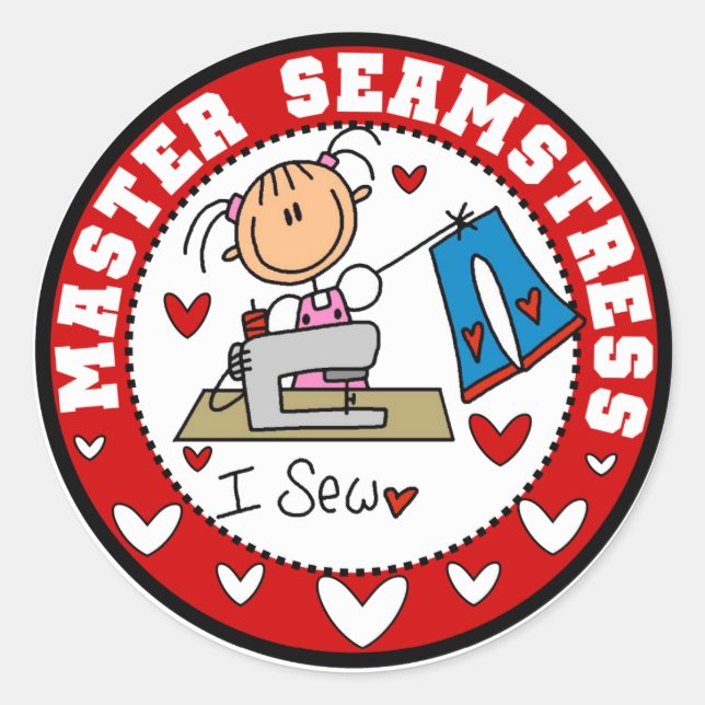 Master Seamstress Classic Round Sticker (Front)