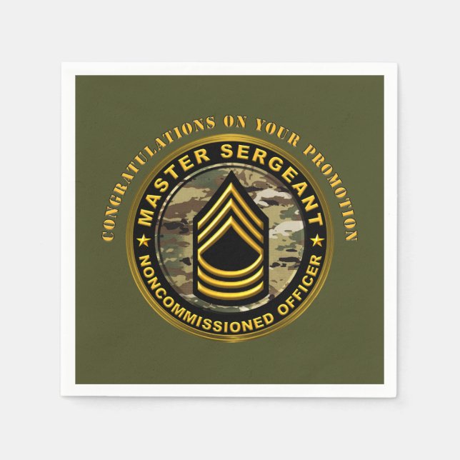 Master  Sergeant Promotion MSG  Napkin (Front)
