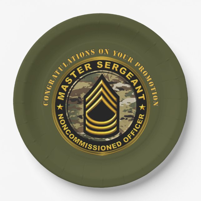 Master Sergeant Promotion Paper Plate (Front)