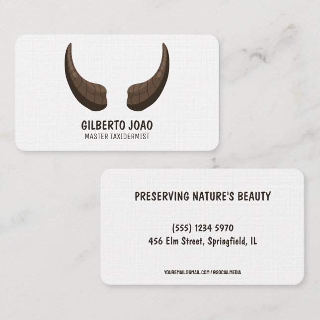 Master Taxidermist  Business Card (Front/Back)