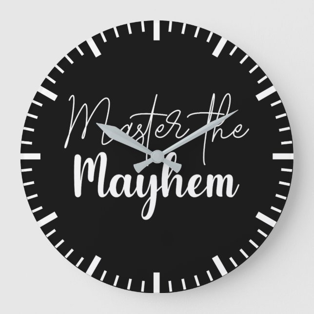 Master the Mayhem, Gym, Hustle, Success Motivation Large Clock (Front)