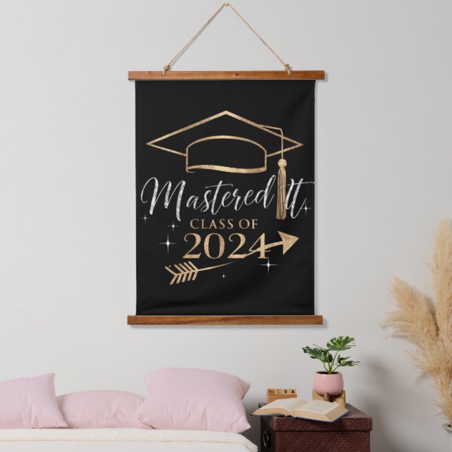 Mastered It Class of 2024 Graduation Gifts for Her Hanging Tapestry (Bedroom)
