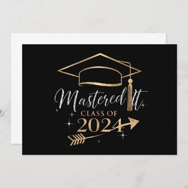 Mastered It Class of 2024 Graduation Gifts for Her Invitation (Front/Back)