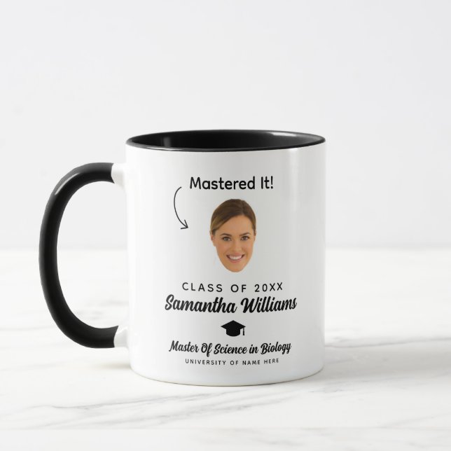 Mastered It Custom Photo Master Degree Graduation Mug (Left)
