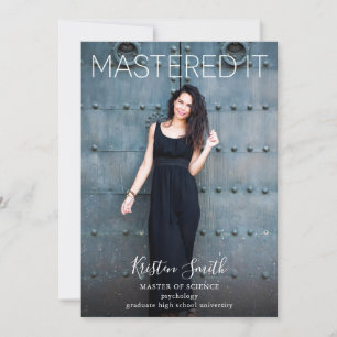 Mastered It Graduate Photo Announcement