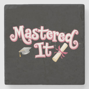 Mastered It Graduation Master's Degree Graduate Stone Coaster