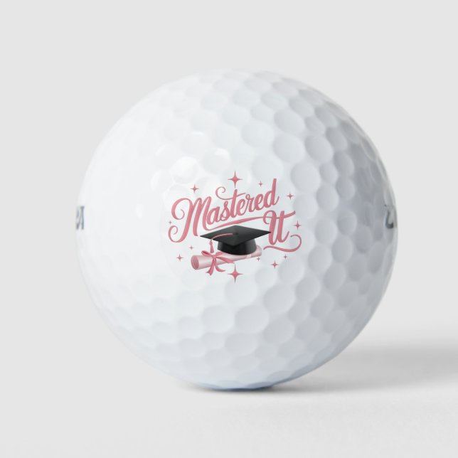 Mastered It Masters Degree Graduate MBA Graduation Golf Balls (Front)