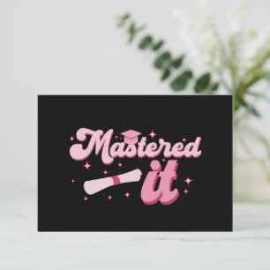 Mastered It Masters Degree Graduate MBA Graduation Thank You Card