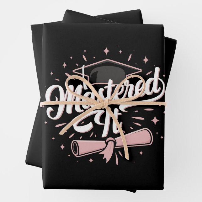 Mastered It Masters Degree Graduate MBA Graduation Wrapping Paper Sheet (In situ)