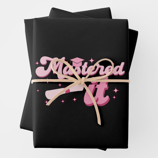 Mastered It Masters Degree Graduate MBA Graduation Wrapping Paper Sheet (In situ)