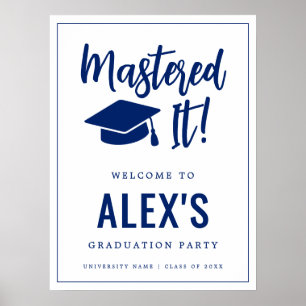 Mastered It Masters Degree Graduation Welcome  Poster