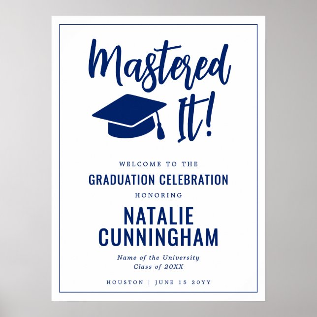Mastered It Masters Degree Graduation Welcome Poster (Front)