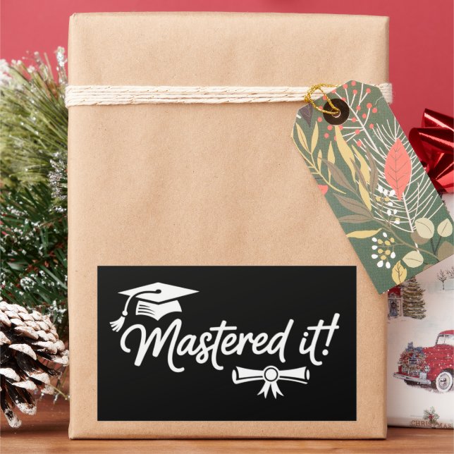 Mastered It Masters Graduation Graduate Grad  Rectangular Sticker (Holiday)